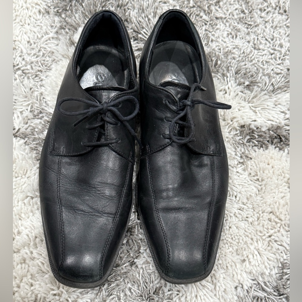ECCO Black Leather Lace-Up Dress Shoes Men's Size 45 (US 11-11.5)